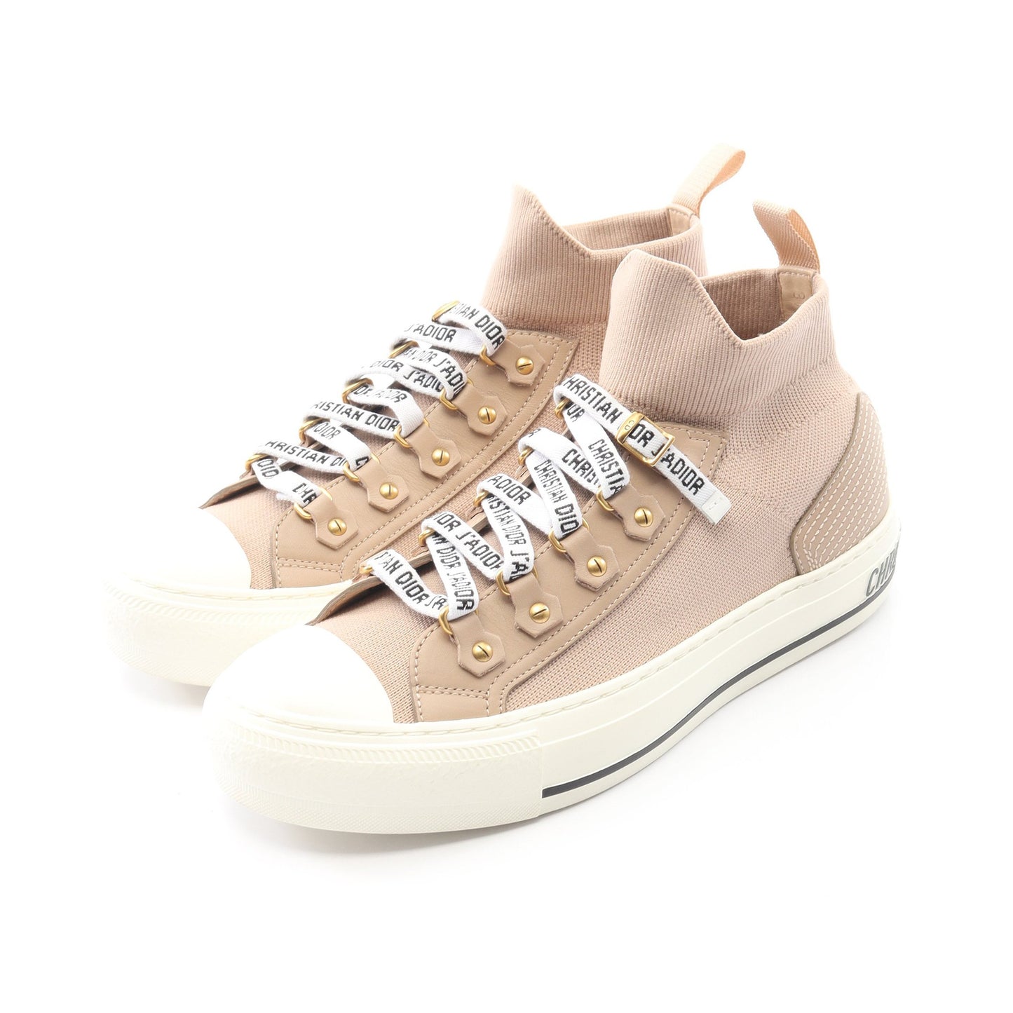 WALK'N'DIOR ハイカットスニーカー ニットファブリック ピンクベージュ クリスチャンディオール シューズ Christian Dior