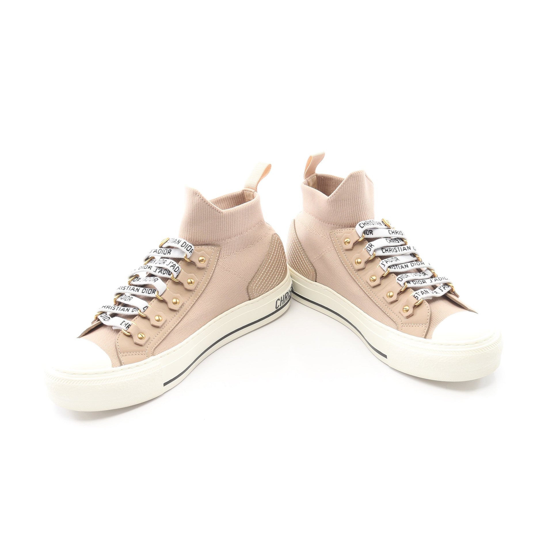 WALK'N'DIOR ハイカットスニーカー ニットファブリック ピンクベージュ クリスチャンディオール シューズ Christian Dior