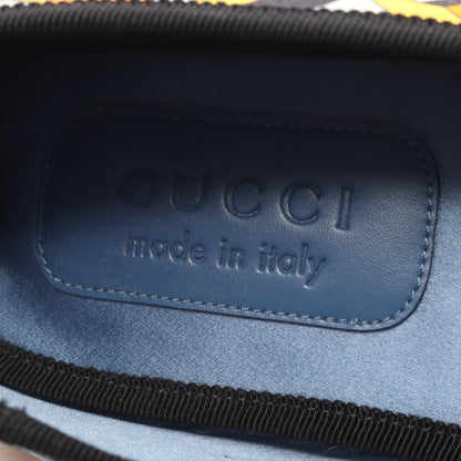 ジオメトリックG ルームシューズ スリッポン サテン イエロー ブルー グッチ シューズ GUCCI