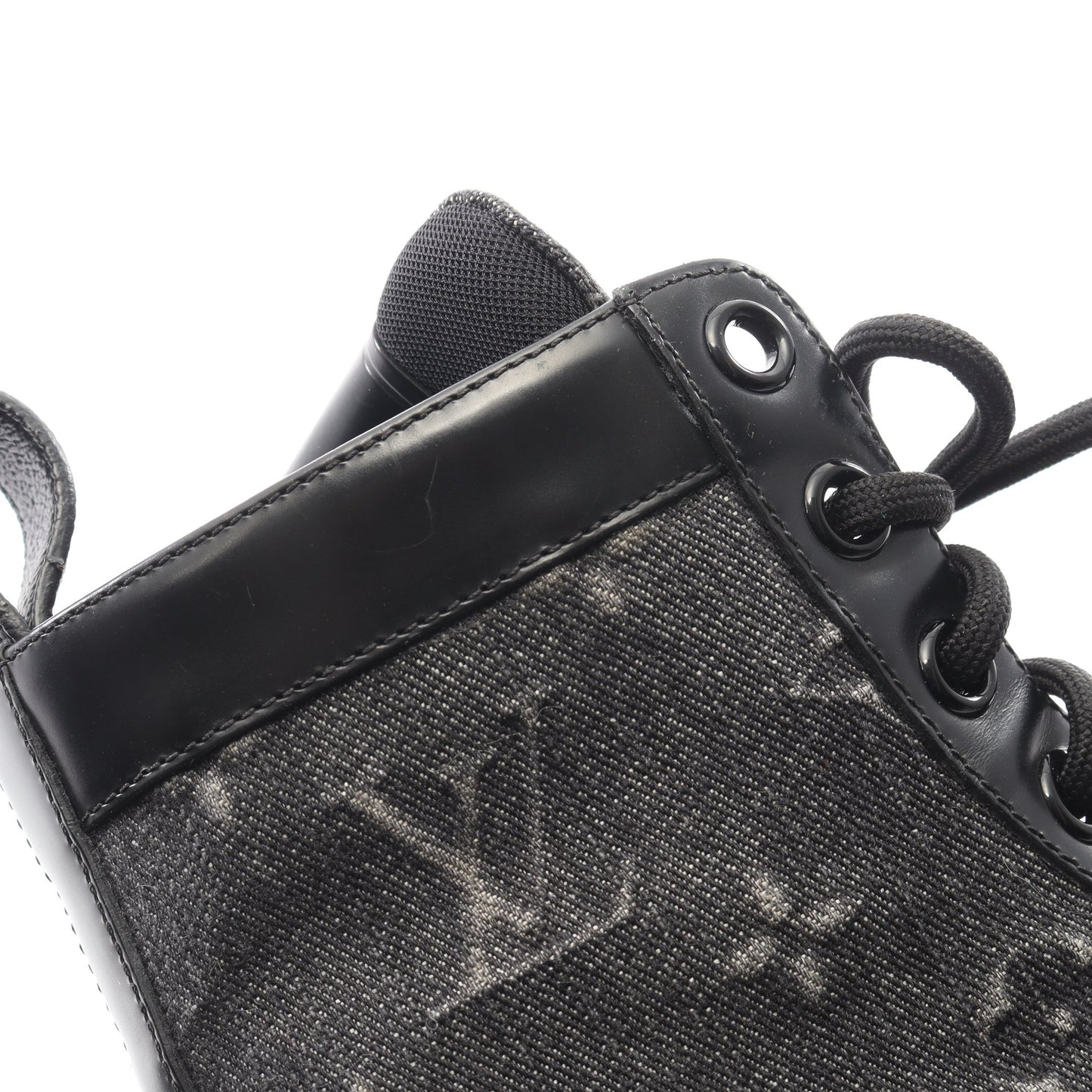 LVレンジャー アンクルブーツ モノグラム ブーツ レザー デニム ブラック ルイヴィトン シューズ LOUIS VUITTON
