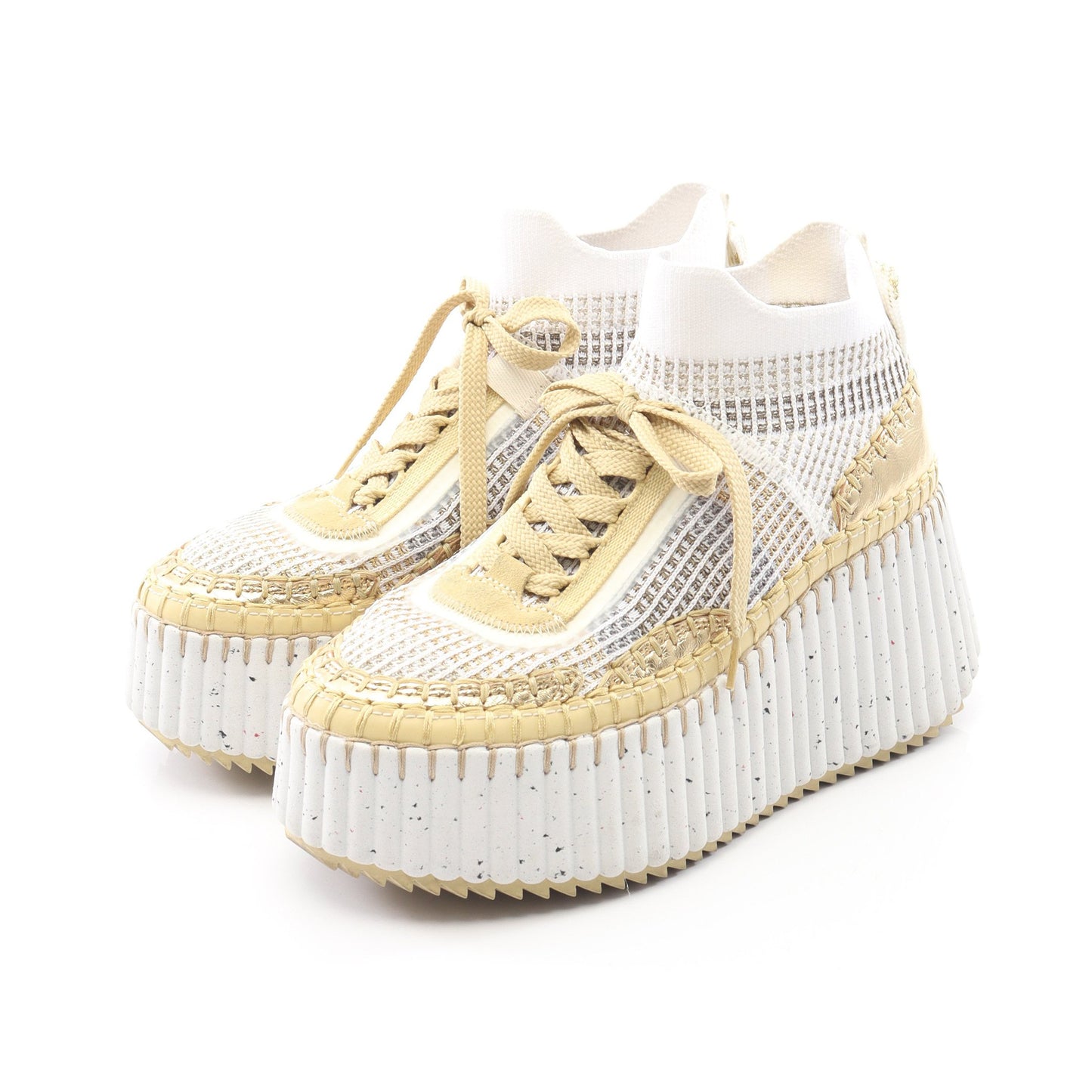 Nama スニーカー ファブリック ホワイト マルチカラー 厚底 クロエ シューズ Chloe