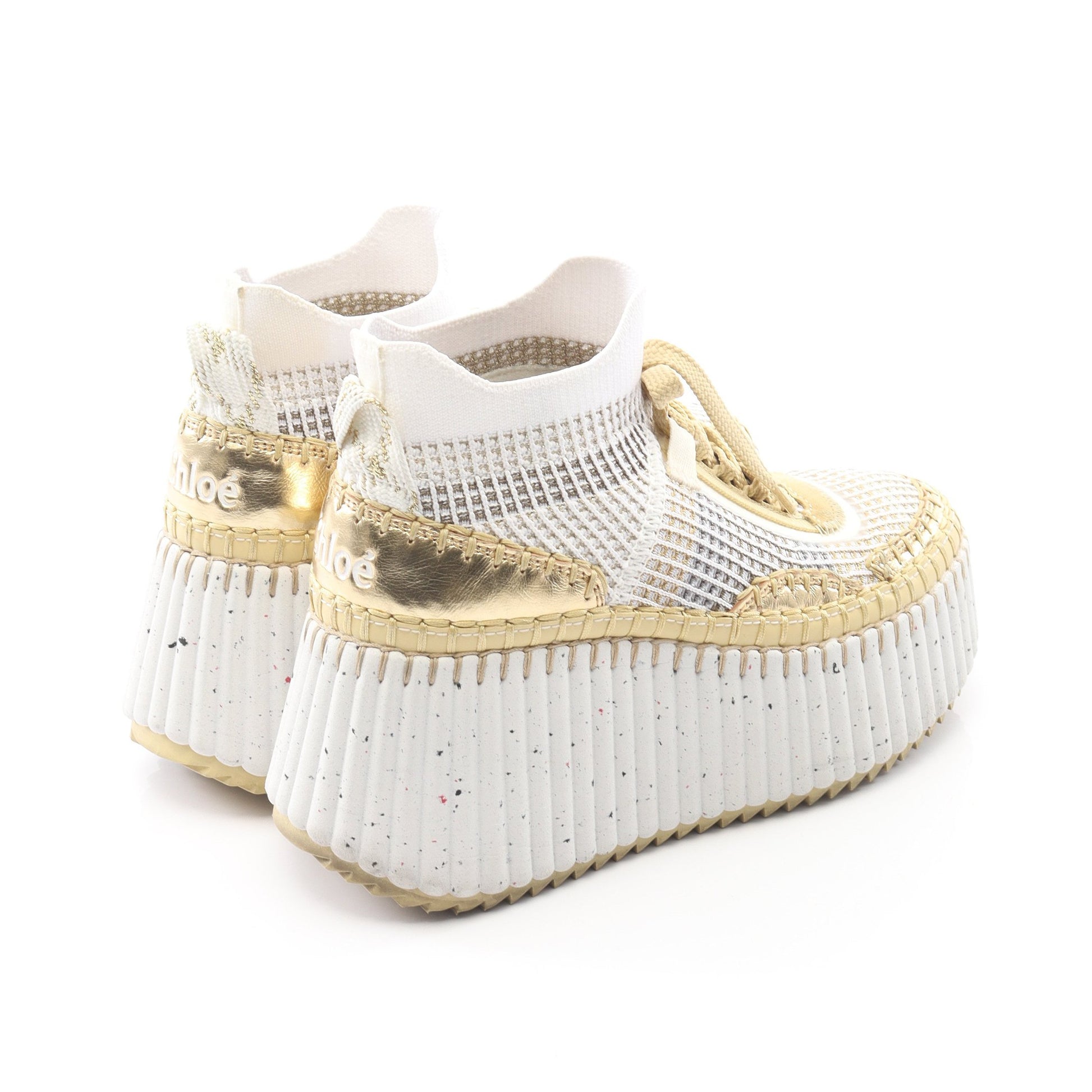 Nama スニーカー ファブリック ホワイト マルチカラー 厚底 クロエ シューズ Chloe