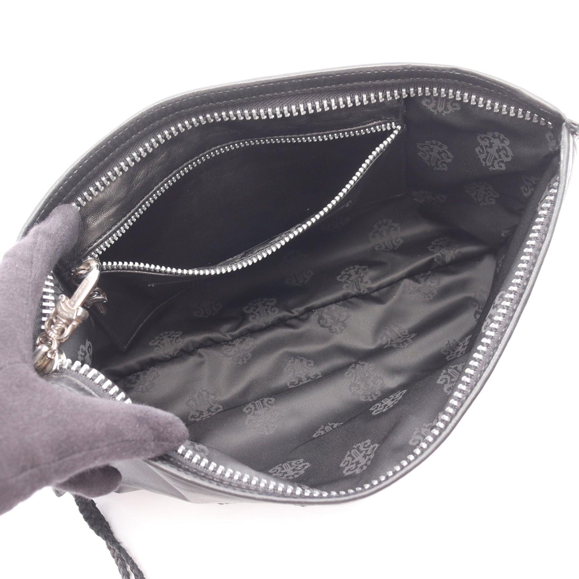 フィリグリープラス クラッチバッグ レザー ブラック クロムハーツ バッグ Chrome Hearts