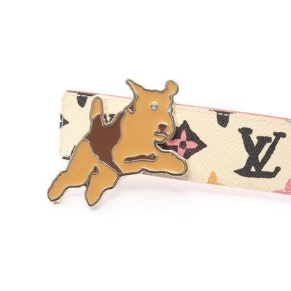LVモノグラム クラギー 40MM ベルト PVC レザー オフホワイト マルチカラー リバーシブル ルイヴィトン 財布・小物 LOUIS VUITTON