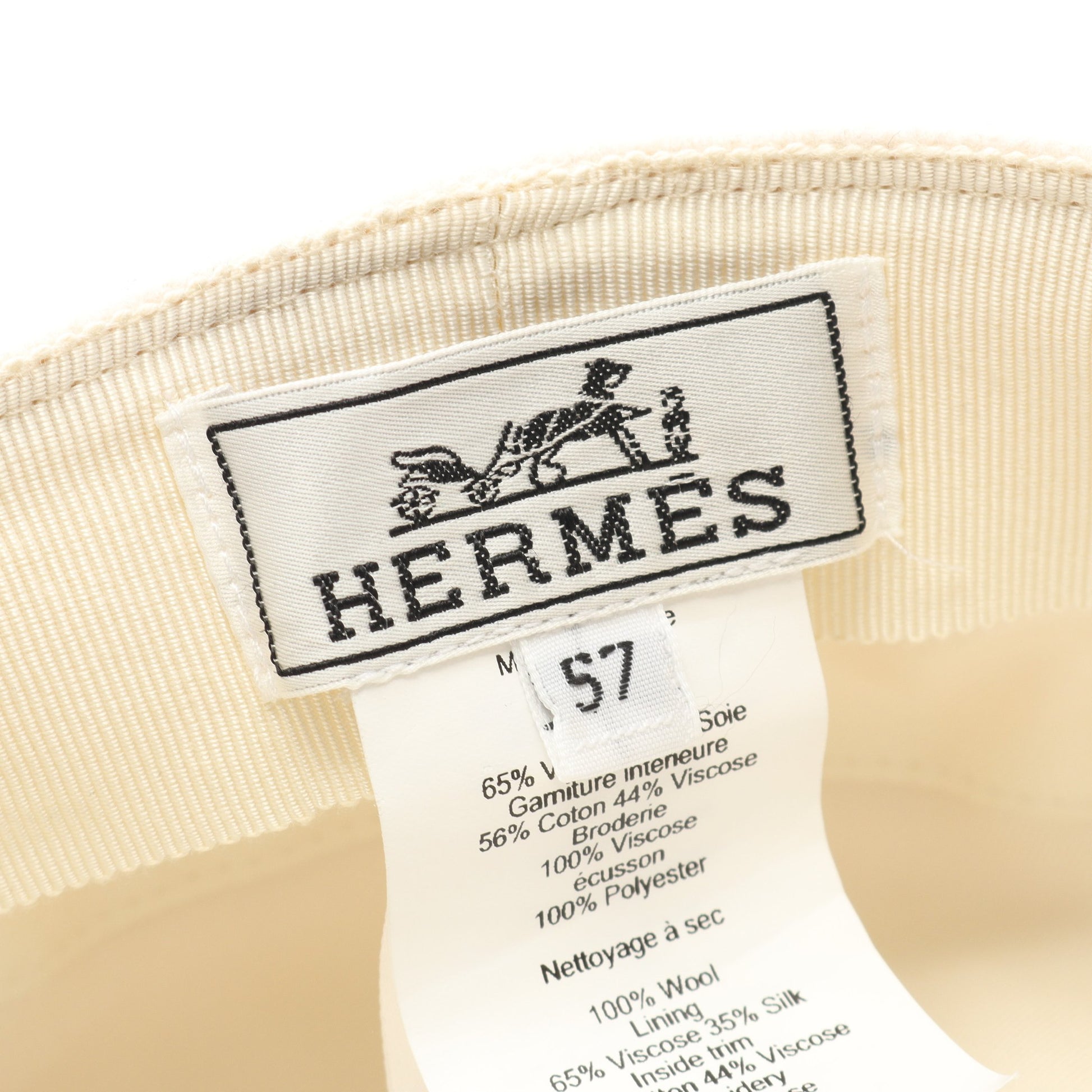 カブール アン フィネス キャスケット 帽子 ウール オフホワイト エルメス 財布・小物 HERMES