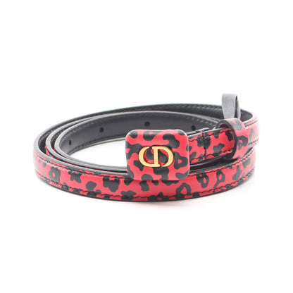 CDロゴ ベルト レオパード レザー レッド ブラック クリスチャンディオール 財布・小物 Christian Dior