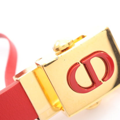 CDロゴ ベルト レザー レッド ゴールド金具 クリスチャンディオール 財布・小物 Christian Dior