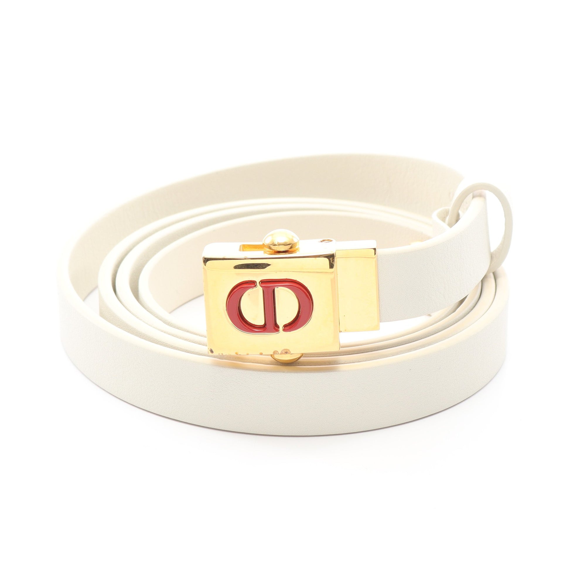 CDロゴ ベルト レザー ホワイト クリスチャンディオール 財布・小物 Christian Dior