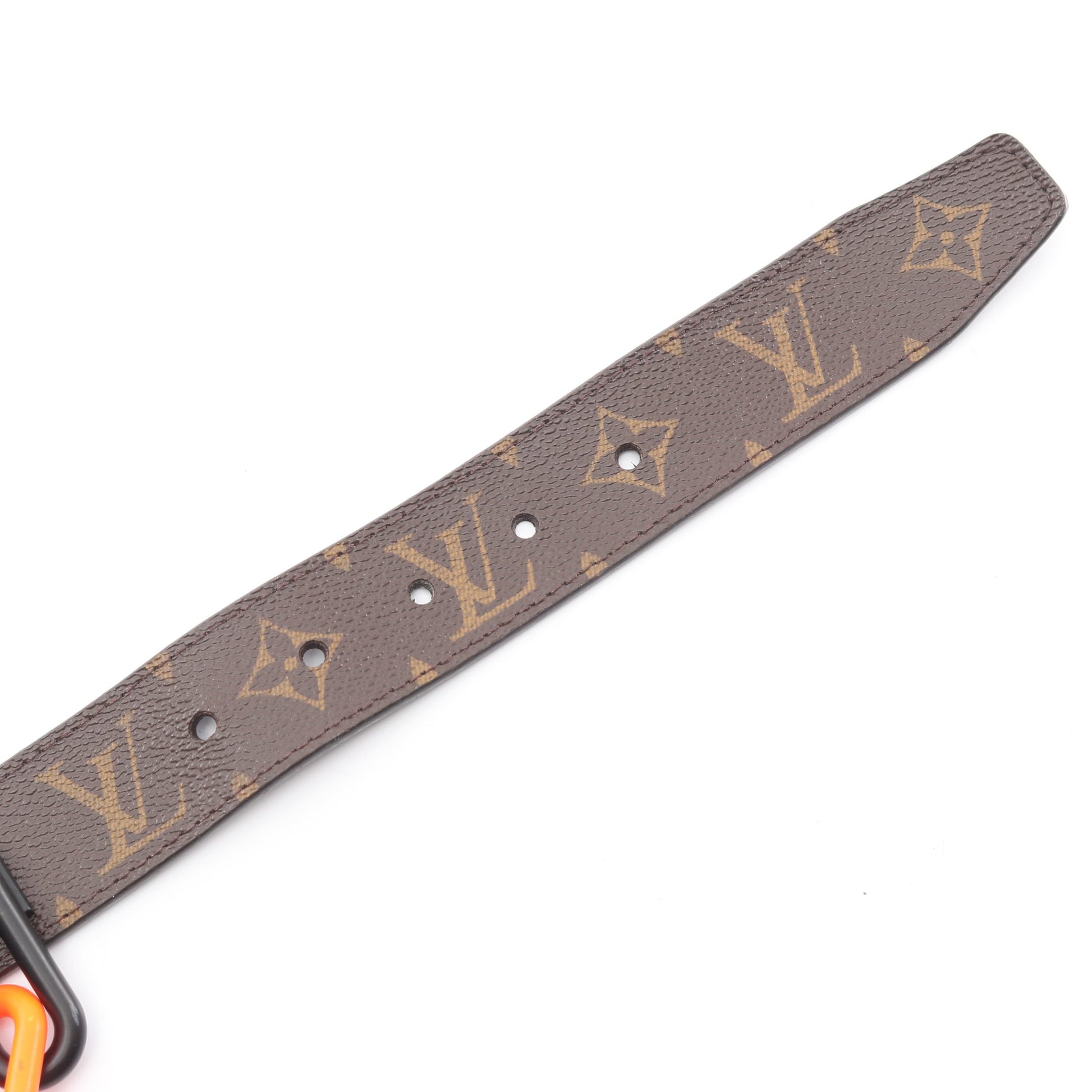 サンチュール シグネチャー モノグラム ベルト PVC ブラウン オレンジレッド ルイヴィトン 財布・小物 LOUIS VUITTON