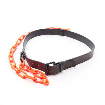 サンチュール シグネチャー モノグラム ベルト PVC ブラウン オレンジレッド ルイヴィトン 財布・小物 LOUIS VUITTON