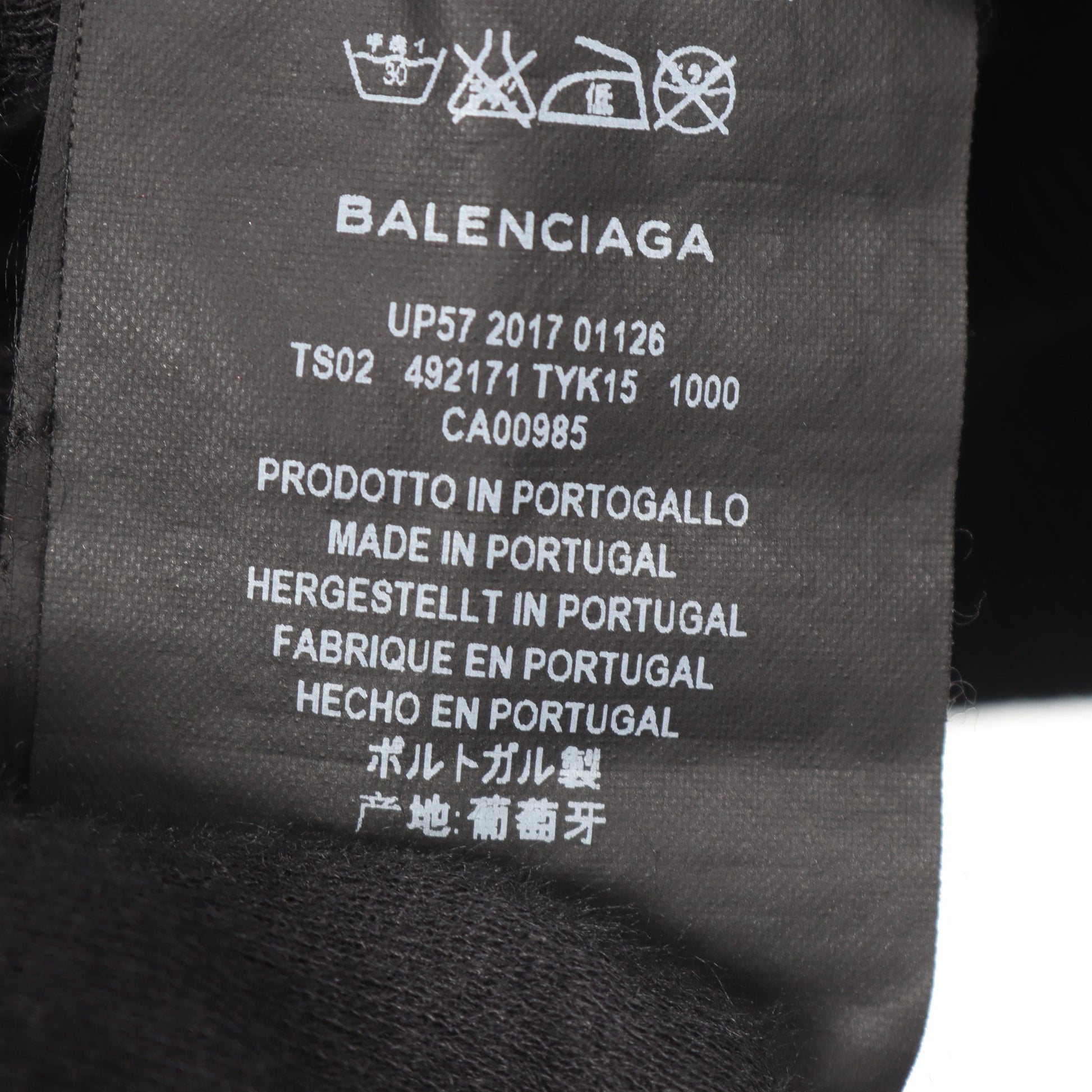 レインボーロゴ プルオーバーパーカー コットン ブラック バレンシアガ トップス BALENCIAGA
