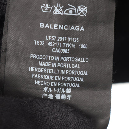 レインボーロゴ プルオーバーパーカー コットン ブラック バレンシアガ トップス BALENCIAGA