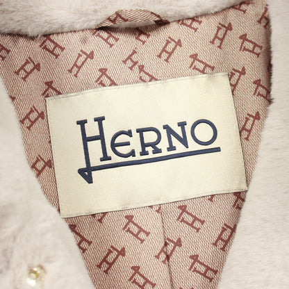 エコファー ロングコート グレーベージュ ヘルノ アウター HERNO