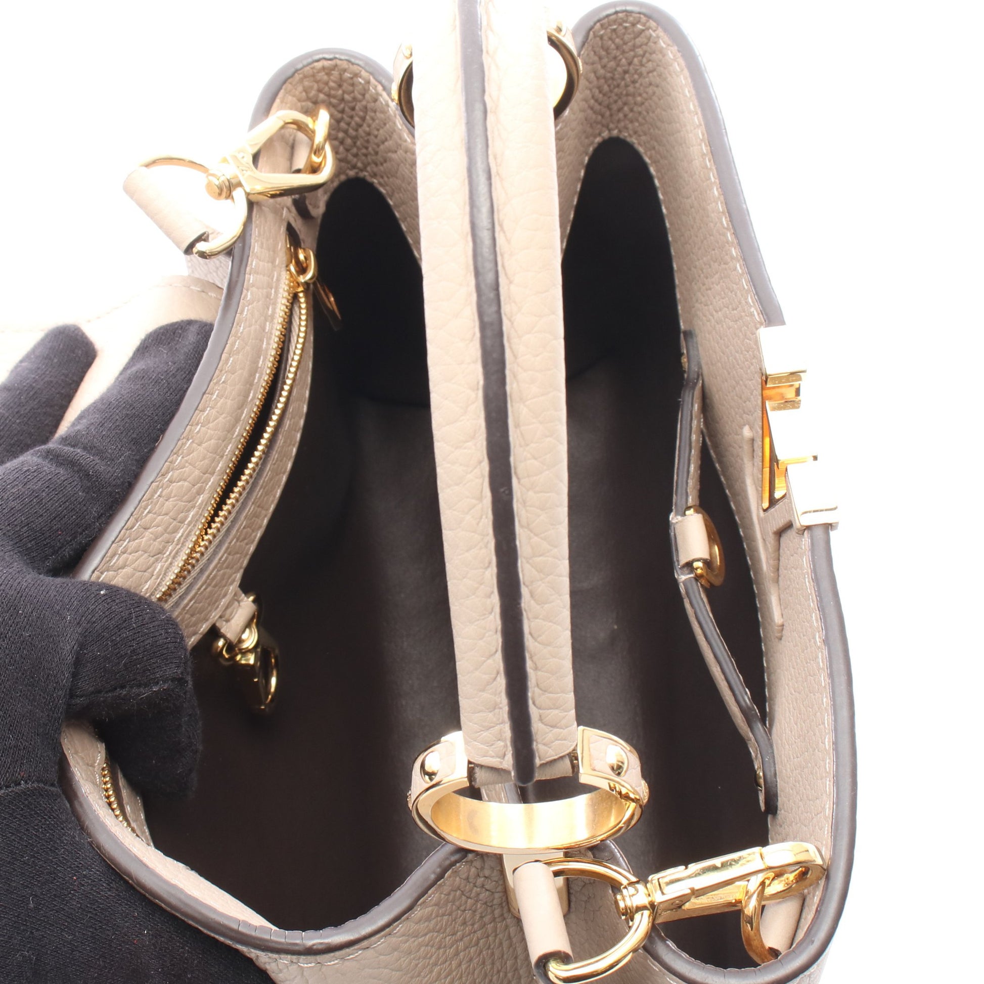 カプシーヌBB ガレ ハンドバッグ トリヨンレザー グレーベージュ 2WAY ルイヴィトン バッグ LOUIS VUITTON
