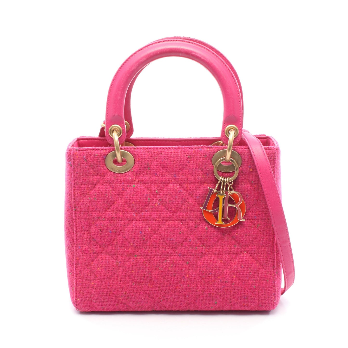 LADY DIOR レディディオール ハンドバッグ ツイード ピンク 2WAY クリスチャンディオール バッグ Christian Dior