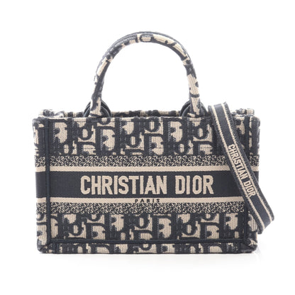 BOOK TOTE ブックトート ミニ ハンドバッグ トートバッグ キャンバス ベージュ ネイビー 2WAY クリスチャンディオール バッグ Christian Dior