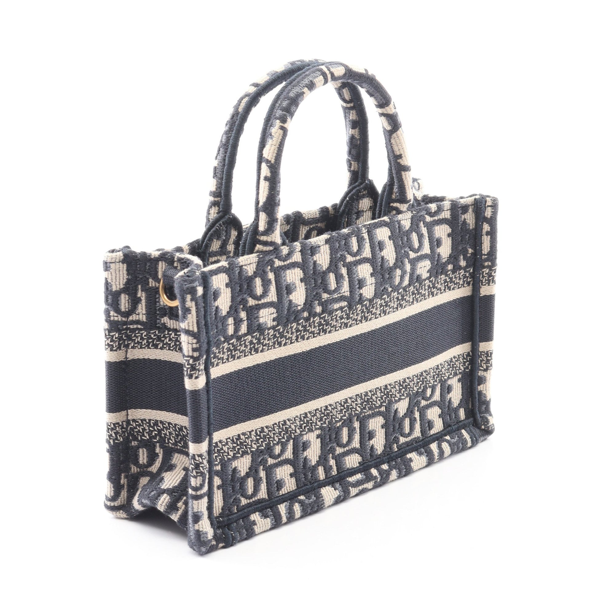 BOOK TOTE ブックトート ミニ ハンドバッグ トートバッグ キャンバス ベージュ ネイビー 2WAY クリスチャンディオール バッグ Christian Dior