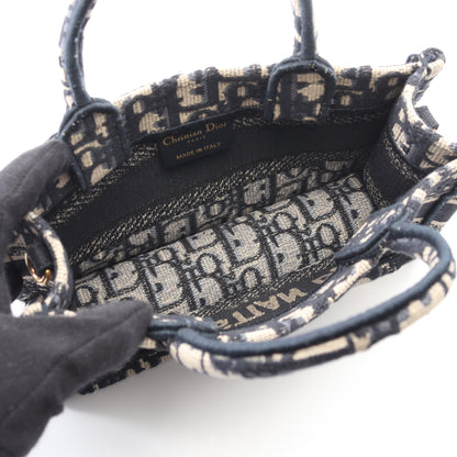 BOOK TOTE ブックトート ミニ ハンドバッグ トートバッグ キャンバス ベージュ ネイビー 2WAY クリスチャンディオール バッグ Christian Dior