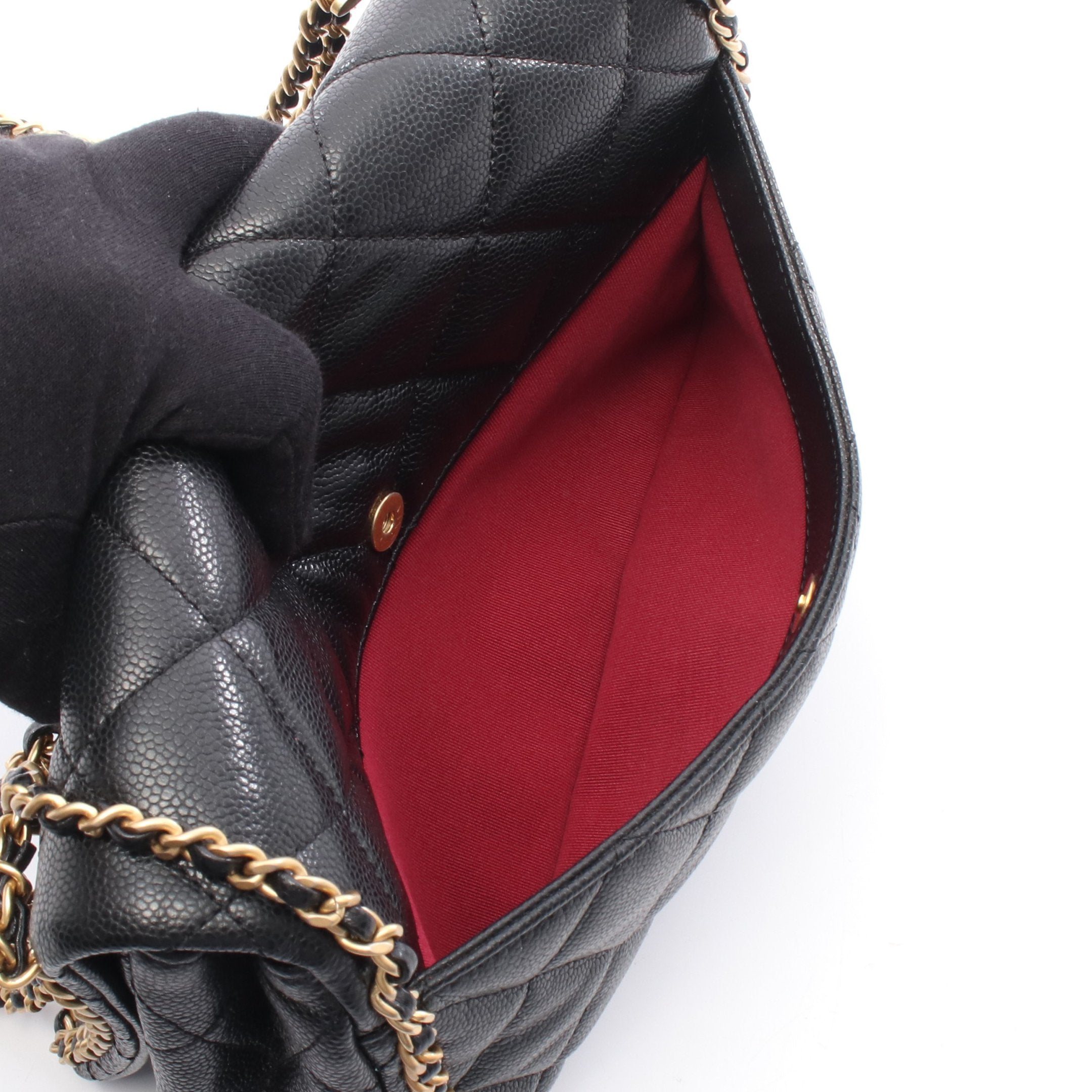 CHANEL シャネル/キャビアスキンマトラッセチェーンショルダー/198*****/Aランク/19【中古】 マトラッセ チェーンショルダーバッグ キャビアスキン ブラック