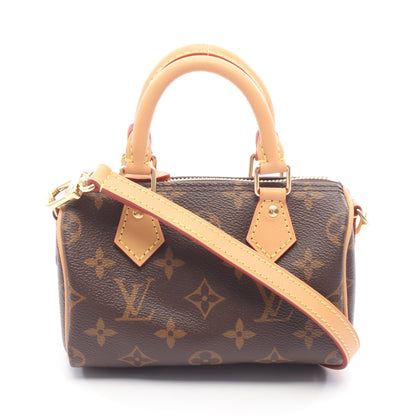 ナノスピーディ モノグラム ハンドバッグ PVC レザー ブラウン 2WAY ルイヴィトン バッグ LOUIS VUITTON