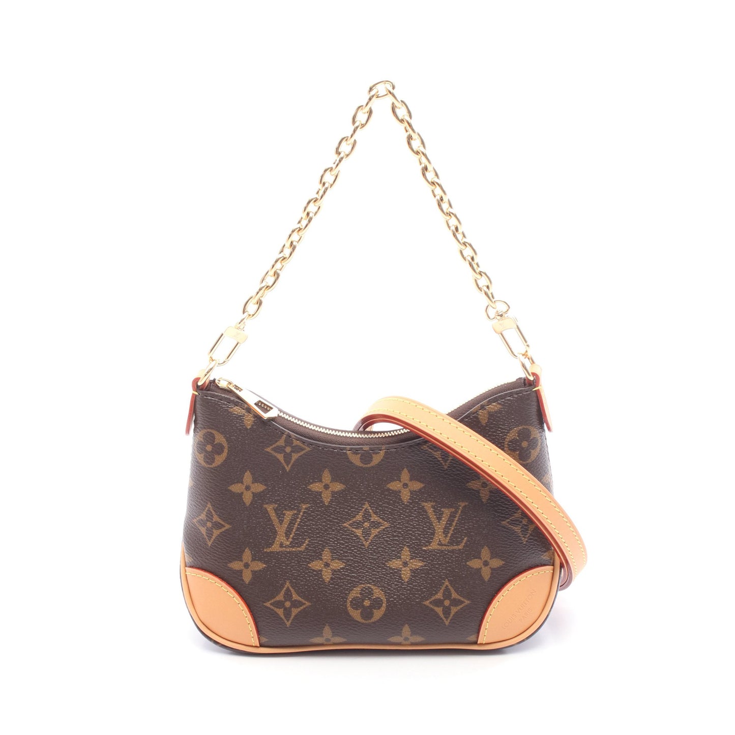 ナノ ブーローニュ モノグラム チェーンハンドバッグ PVC レザー ブラウン 2WAY ルイヴィトン バッグ LOUIS VUITTON