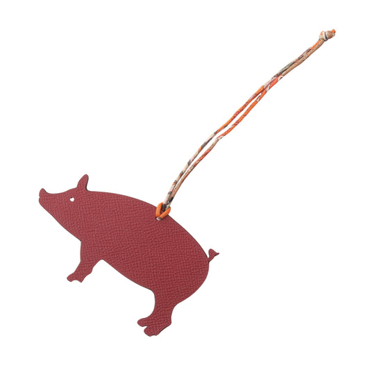 プティアッシュ バッグチャーム ブタ ヴォーエプソン トゴ ボルドー ブルーグレー エルメス