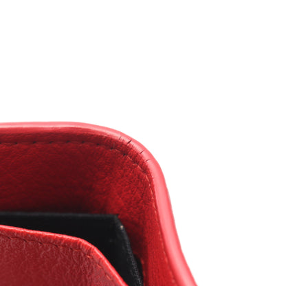 ペーパーミニウォレット 三つ折り財布 レザー レッド バレンシアガ