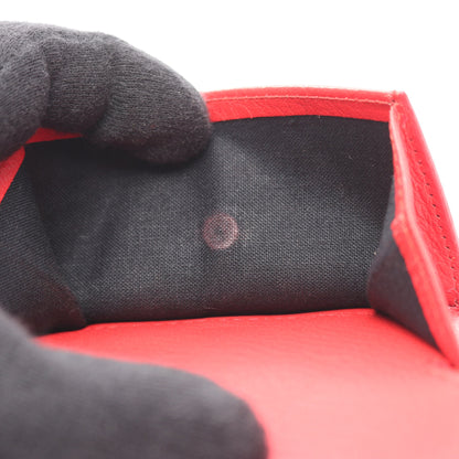 ペーパーミニウォレット 三つ折り財布 レザー レッド バレンシアガ