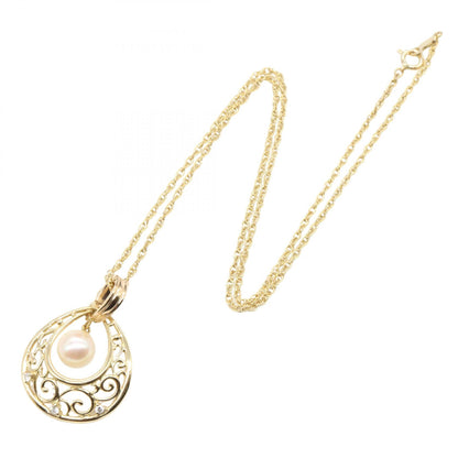 パール ダイヤ ネックレス ネックレス K18YG パール ダイヤモンド イエローゴールド ホワイト クリア ミキモト アクセサリー MIKIMOTO