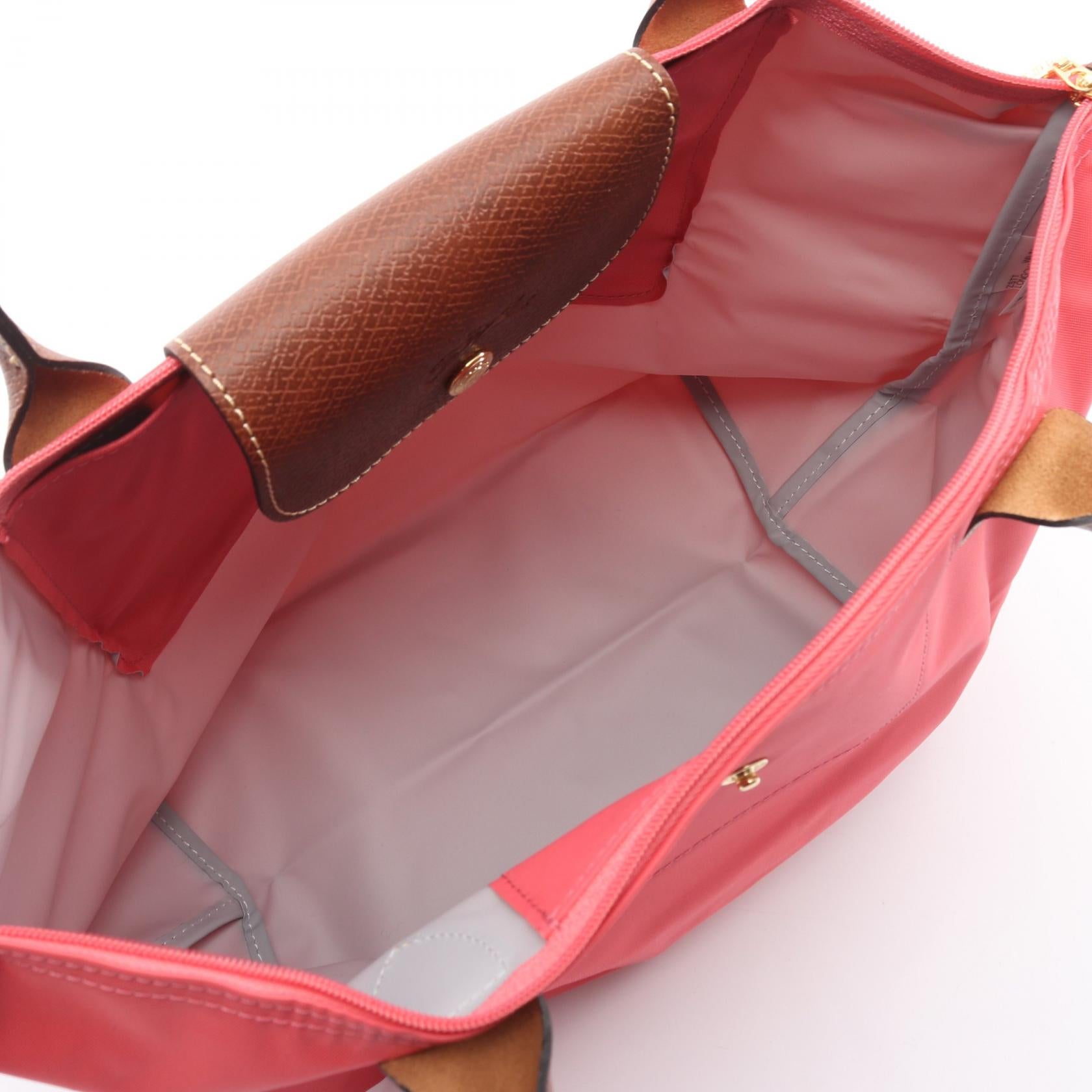 LE PLIAGE ORIGINAL M ル プリアージュ オリジナル M ハンドバッグ トートバッグ キャンバス レザー レッド ブラウン ロンシャン バッグ LONGCHAMP