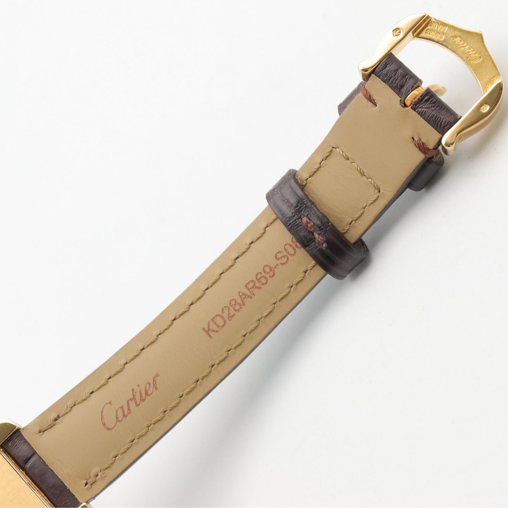 タンクアメリカン SM レディース 腕時計 クオーツ K18YG クロコ革