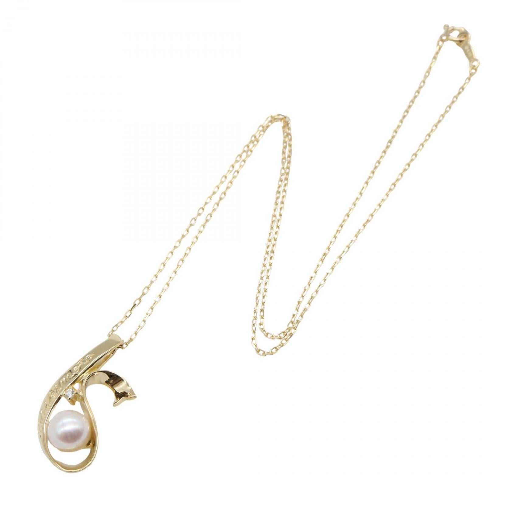 パール ネックレス ネックレス K18YG パール イエローゴールド ホワイト ミキモト アクセサリー MIKIMOTO