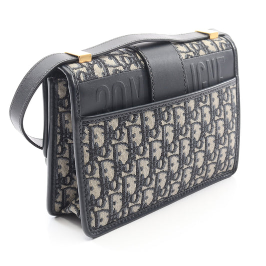 30 MONTAIGNE モンテーニュ オブリーク ジャカード チェーンショルダーバッグ キャンバス レザー ベージュ ネイビー クリスチャンディオール