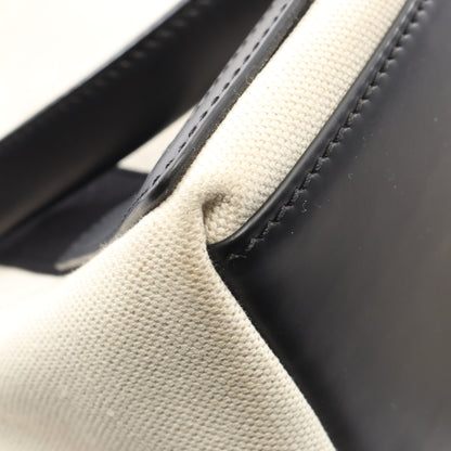 NAVY CABAS S ネイビーカバ ハンドバッグ トートバッグ キャンバス レザー アイボリー ブラック バレンシアガ バッグ BALENCIAGA