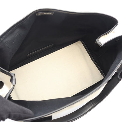 NAVY CABAS S ネイビーカバ ハンドバッグ トートバッグ キャンバス レザー アイボリー ブラック バレンシアガ バッグ BALENCIAGA