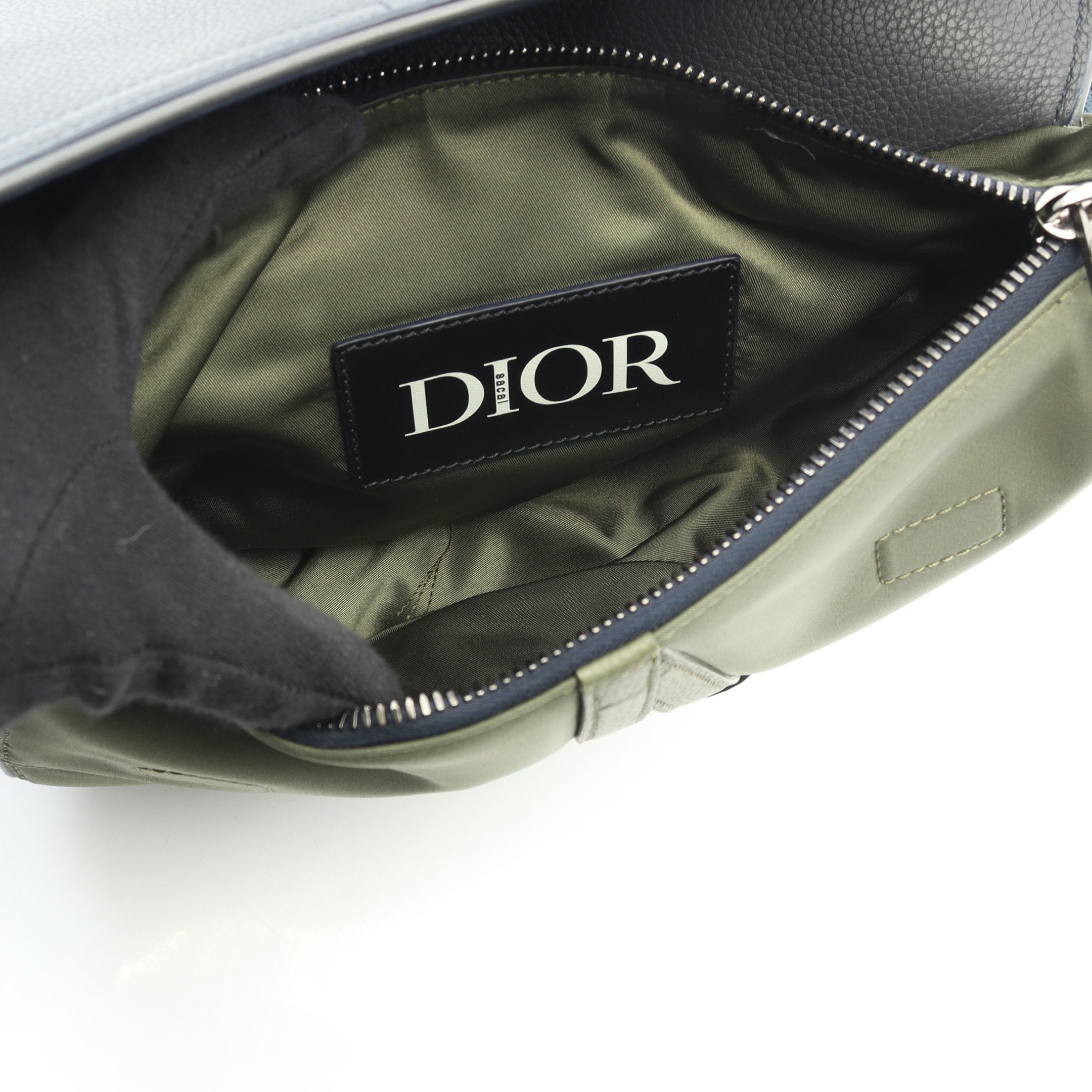 Christian Dior × Sacai サドル ボディバッグ ナイロン レザー カーキ