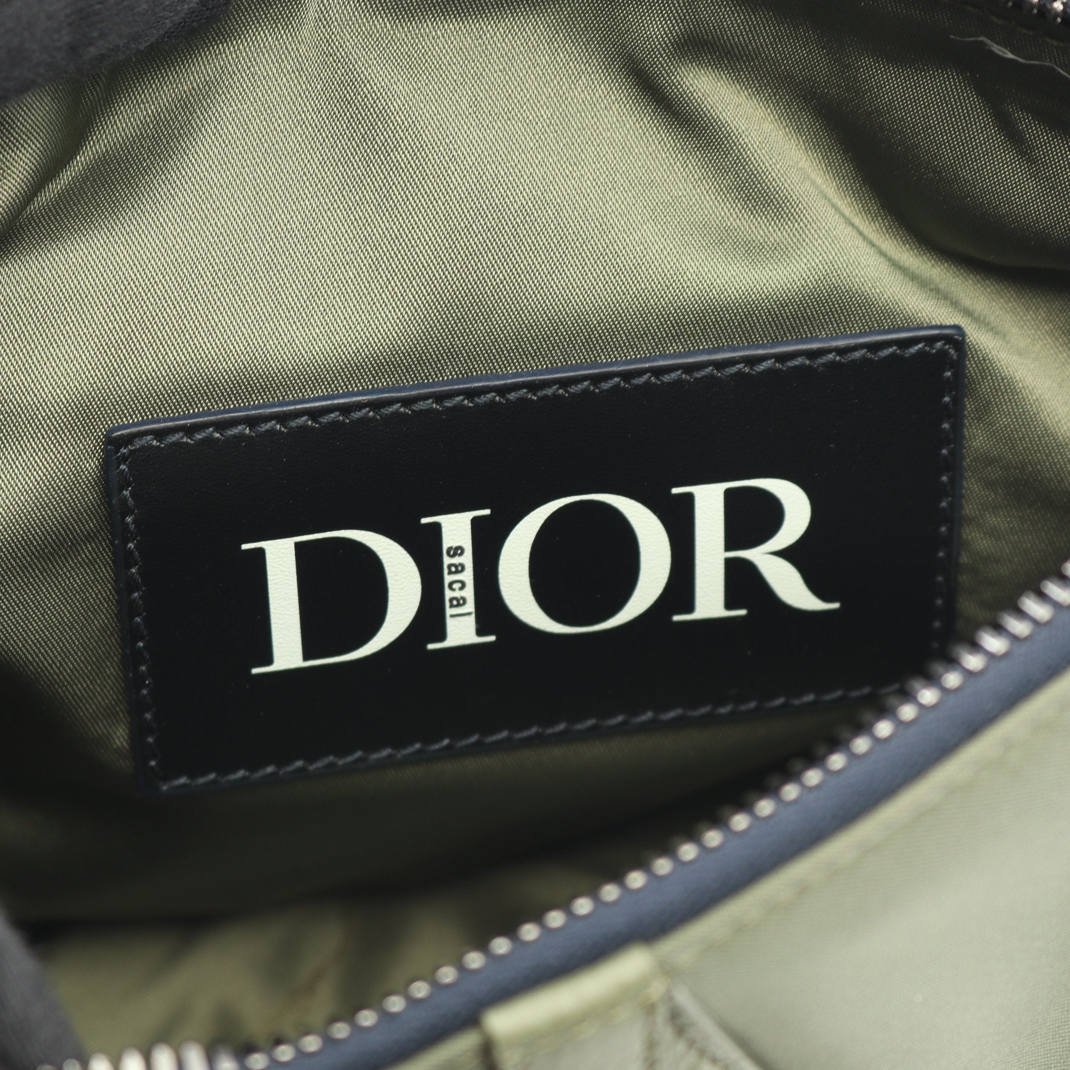 s*様 Dior Homme ボディバッグ オリーブグリーン Christian Dior × Sacai サドル ボディバッグ ナイロン レザー カーキ