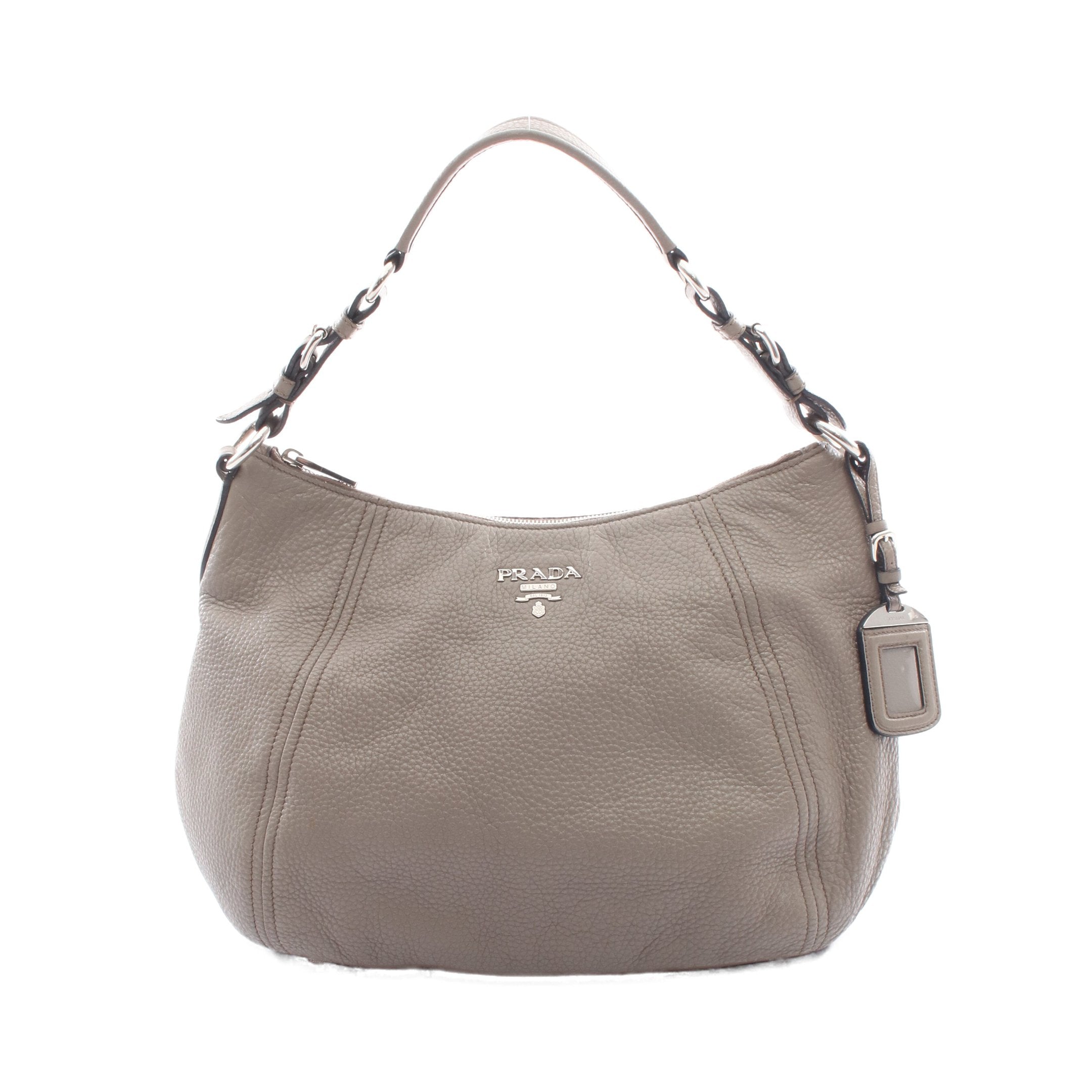 PRADA プラダ ショルダーバッグ グレージュ ワンショルダーバッグ レザー グレーベージュ プラダ – RECLO
