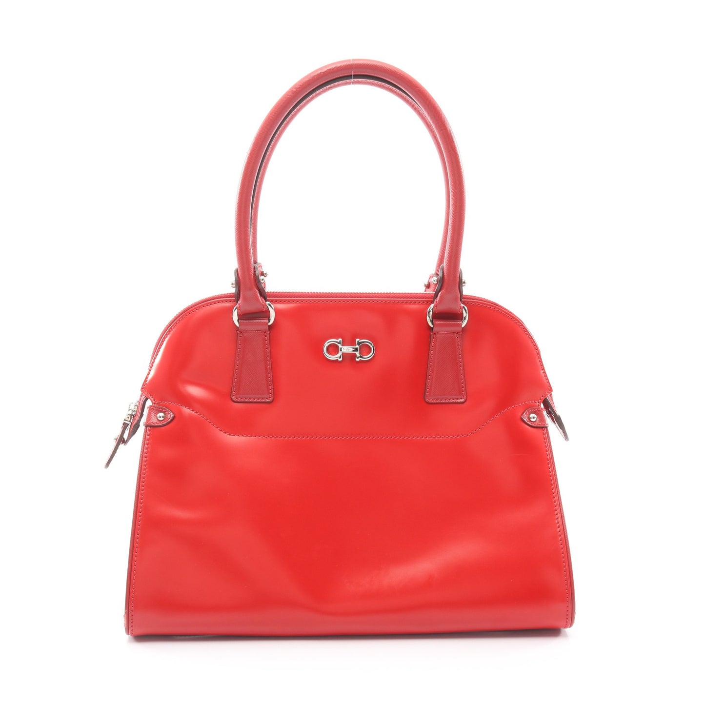 ガンチーニ ハンドバッグ レザー レッド サルヴァトーレフェラガモ バッグ Salvatore Ferragamo