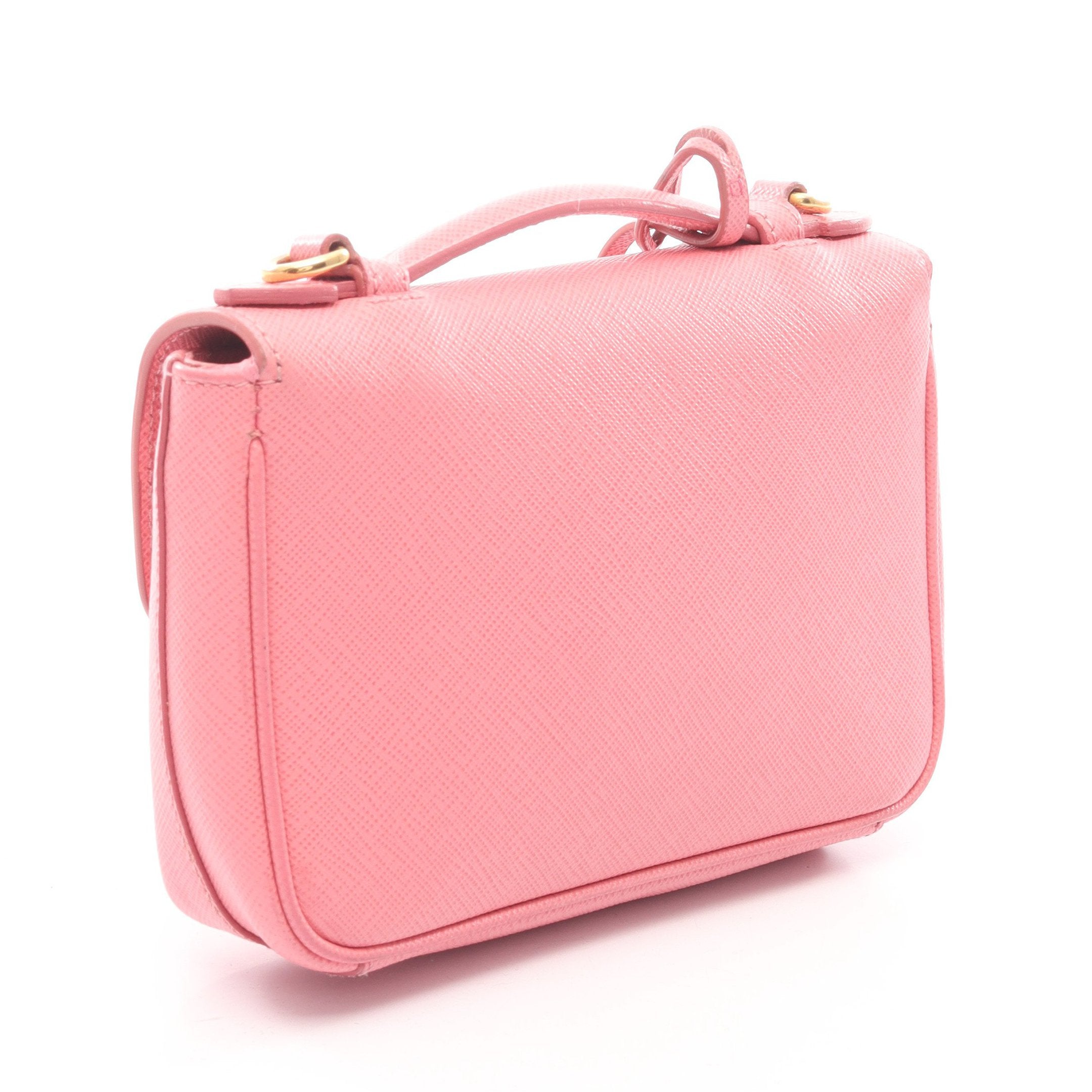 PRADA プラダ　2way ハンドバッグ ピンク　ショルダーバッグ　鞄 ハンドバッグ サフィアーノレザー ピンク 2WAY プラダ – RECLO