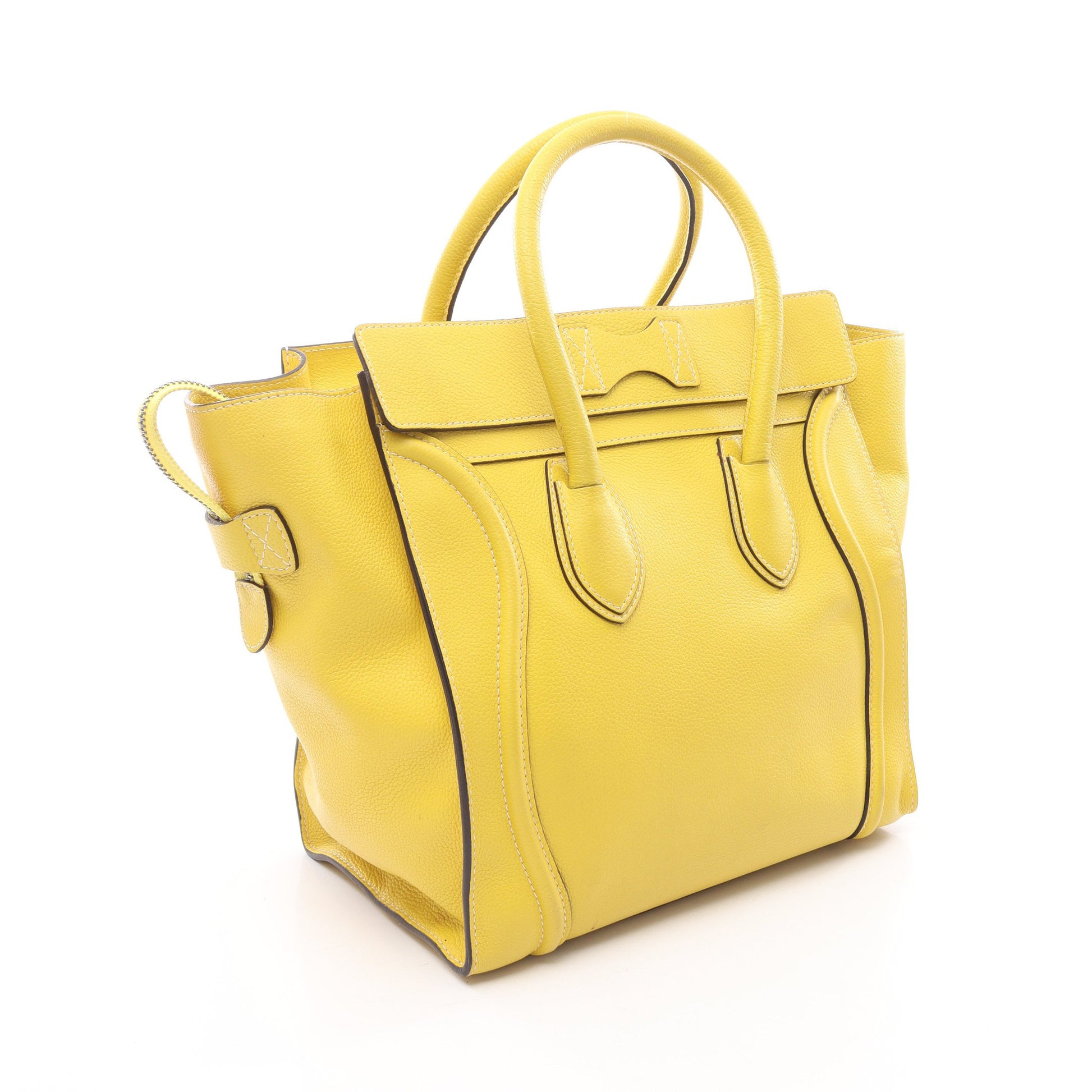 ラゲージ ミニショッパー ハンドバッグ レザー イエロー セリーヌ バッグ CELINE