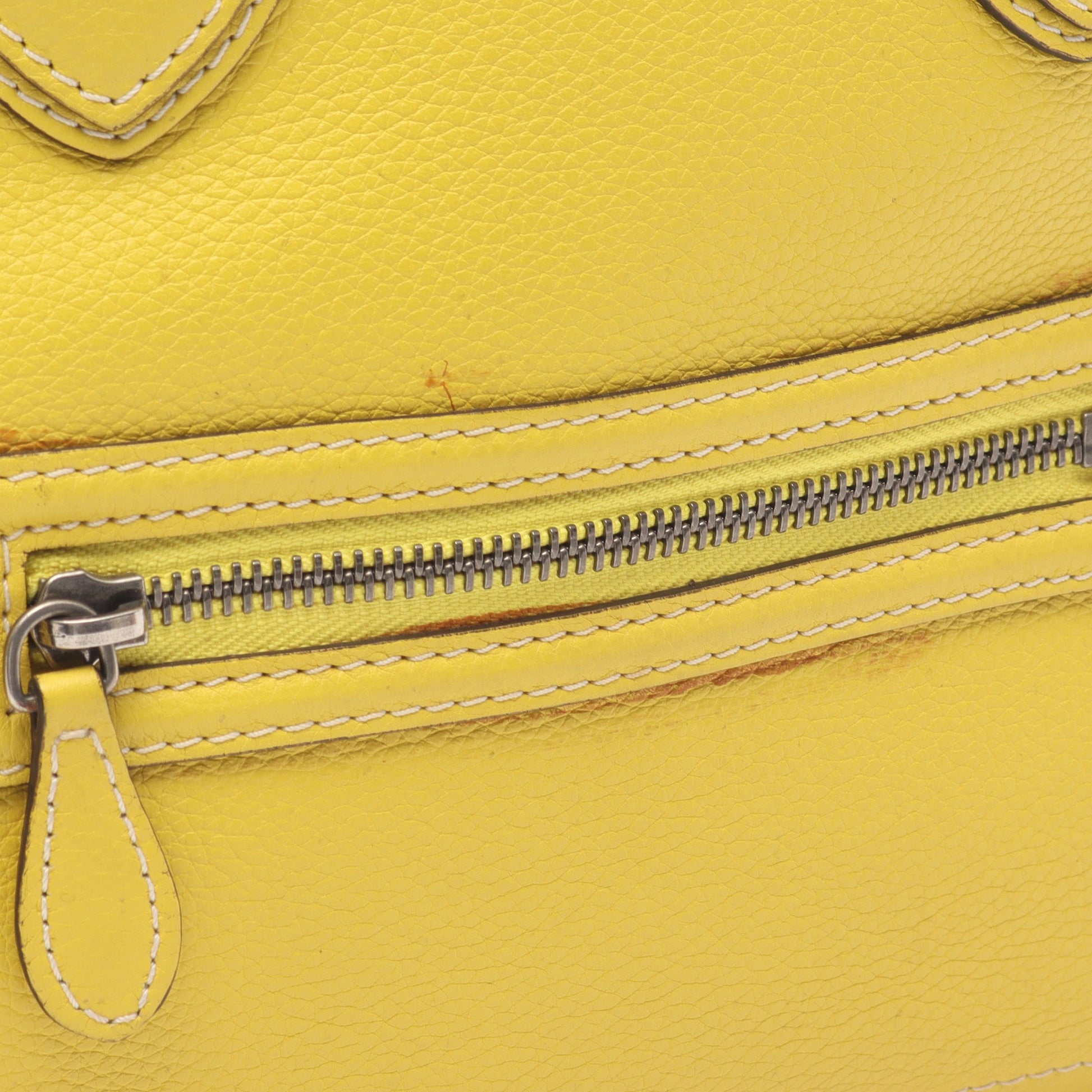 ラゲージ ミニショッパー ハンドバッグ レザー イエロー セリーヌ バッグ CELINE