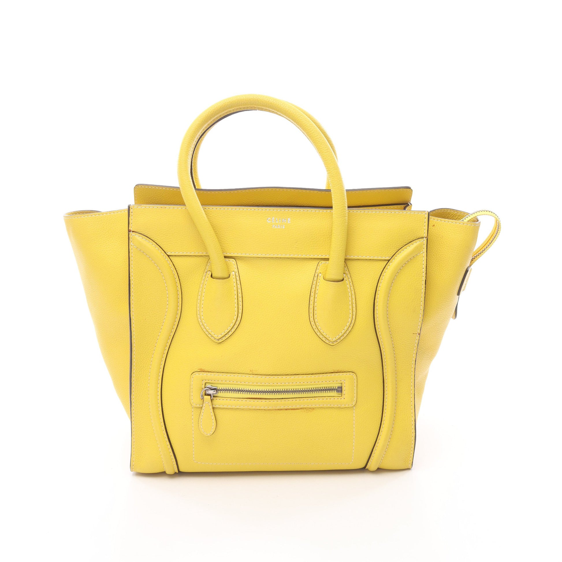 ラゲージ ミニショッパー ハンドバッグ レザー イエロー セリーヌ バッグ CELINE