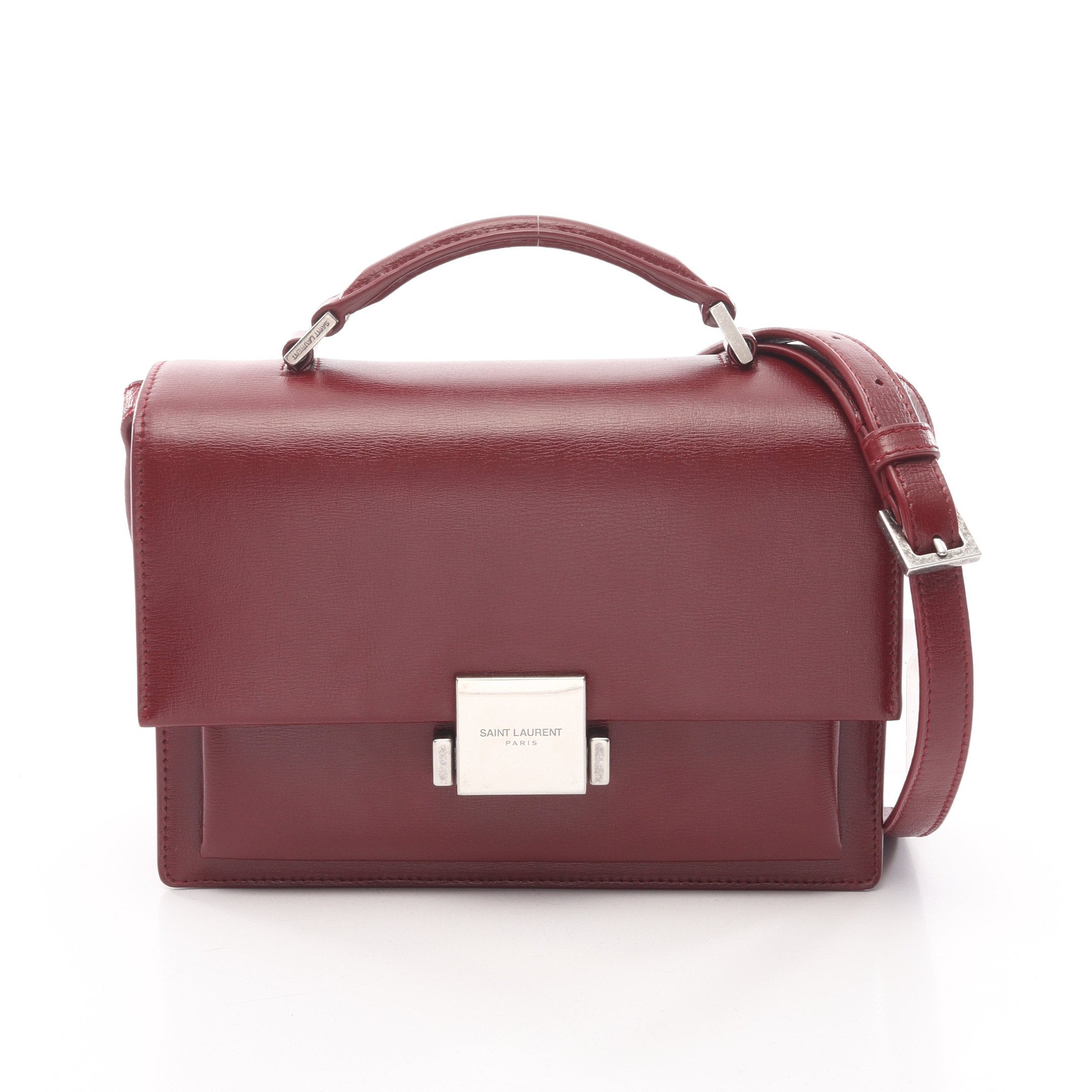 ベルシャス ミディアム ショルダーバッグ レザー ボルドー 2WAY