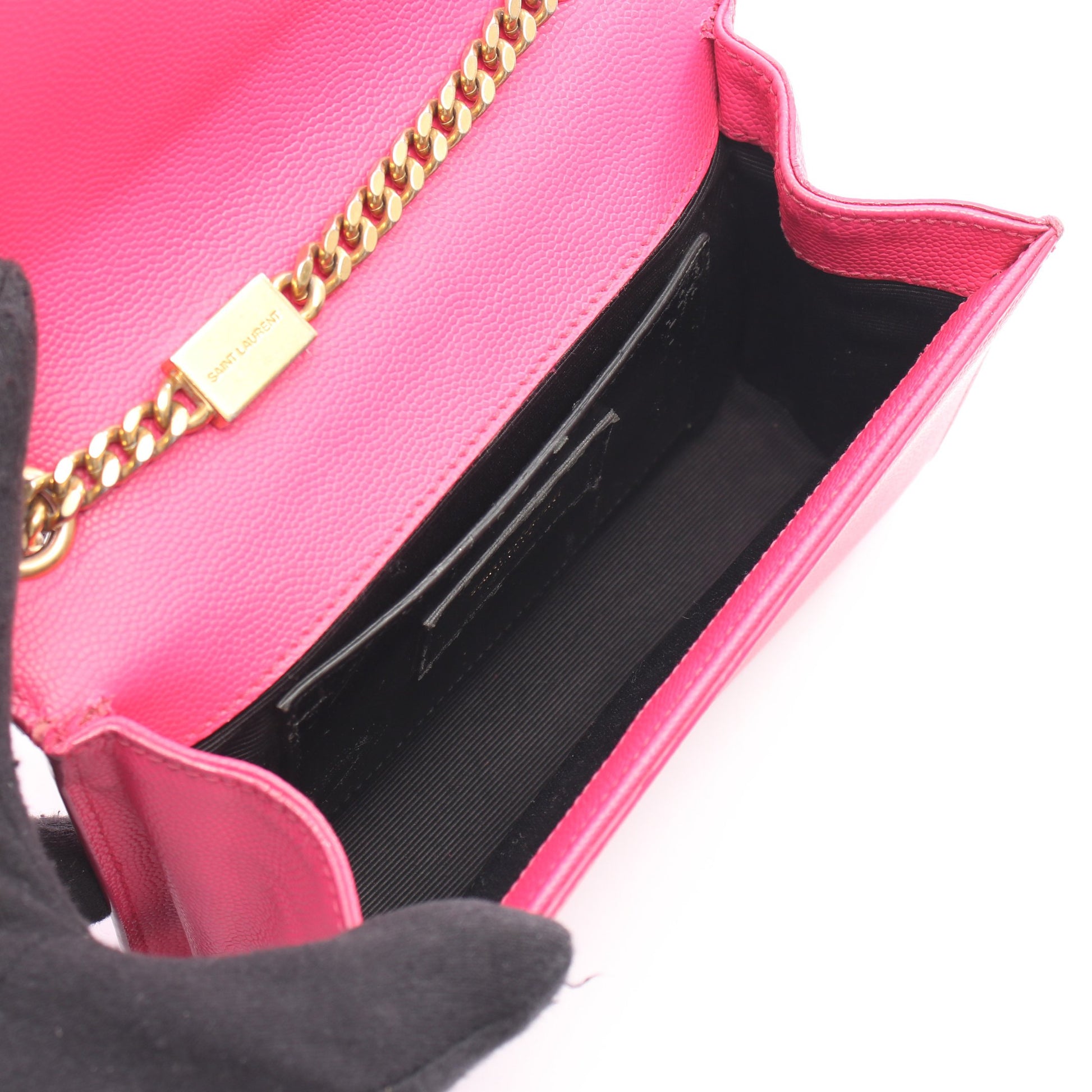 ケイト モノグラム チェーンショルダーバッグ レザー ピンクパープル サンローランパリ バッグ SAINT LAURENT PARIS