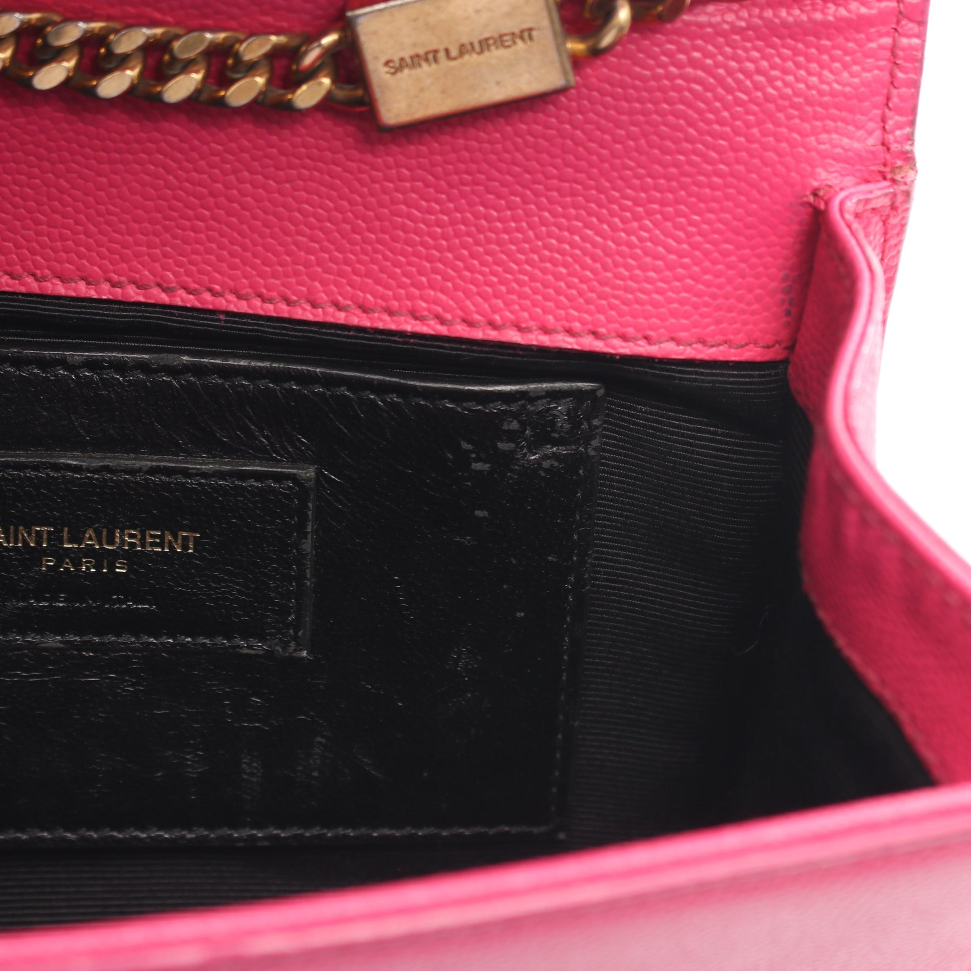 ケイト モノグラム チェーンショルダーバッグ レザー ピンクパープル サンローランパリ バッグ SAINT LAURENT PARIS
