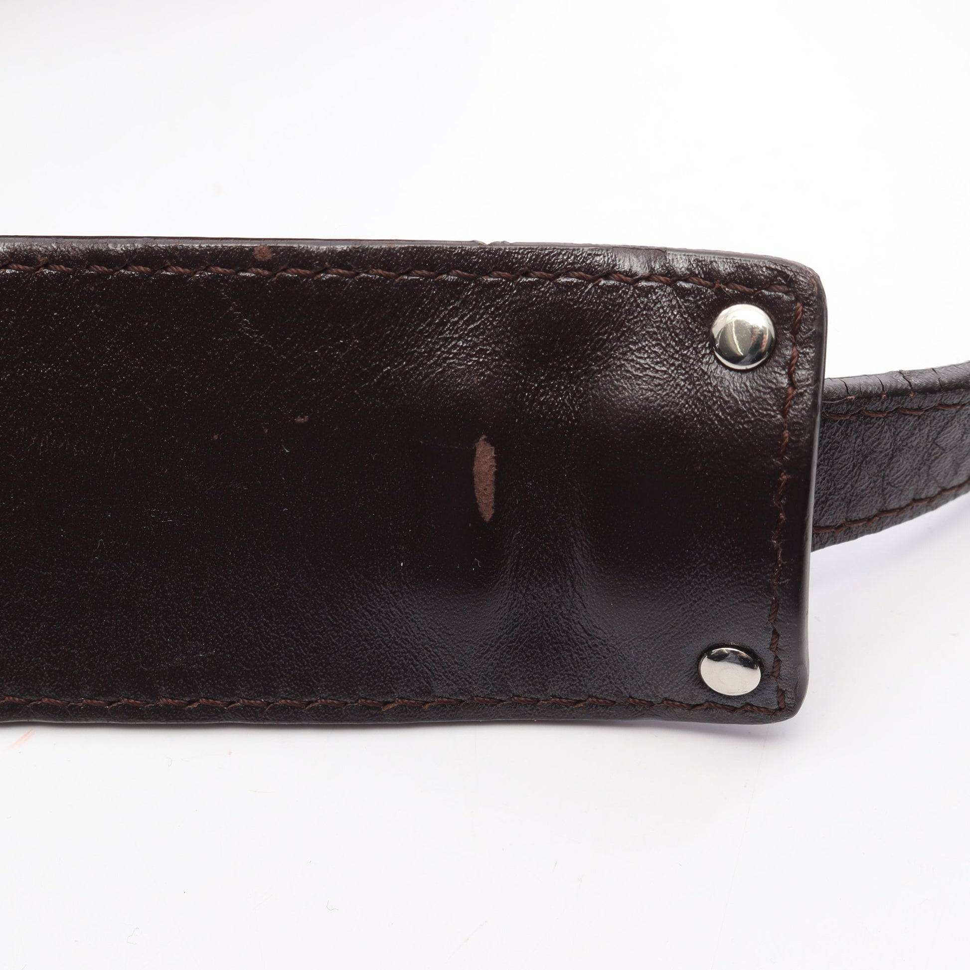 リピートアナグラム ショルダーバッグ PVC レザー ダークブラウン ロエベ バッグ LOEWE