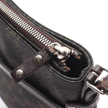 リピートアナグラム ショルダーバッグ PVC レザー ダークブラウン ロエベ バッグ LOEWE