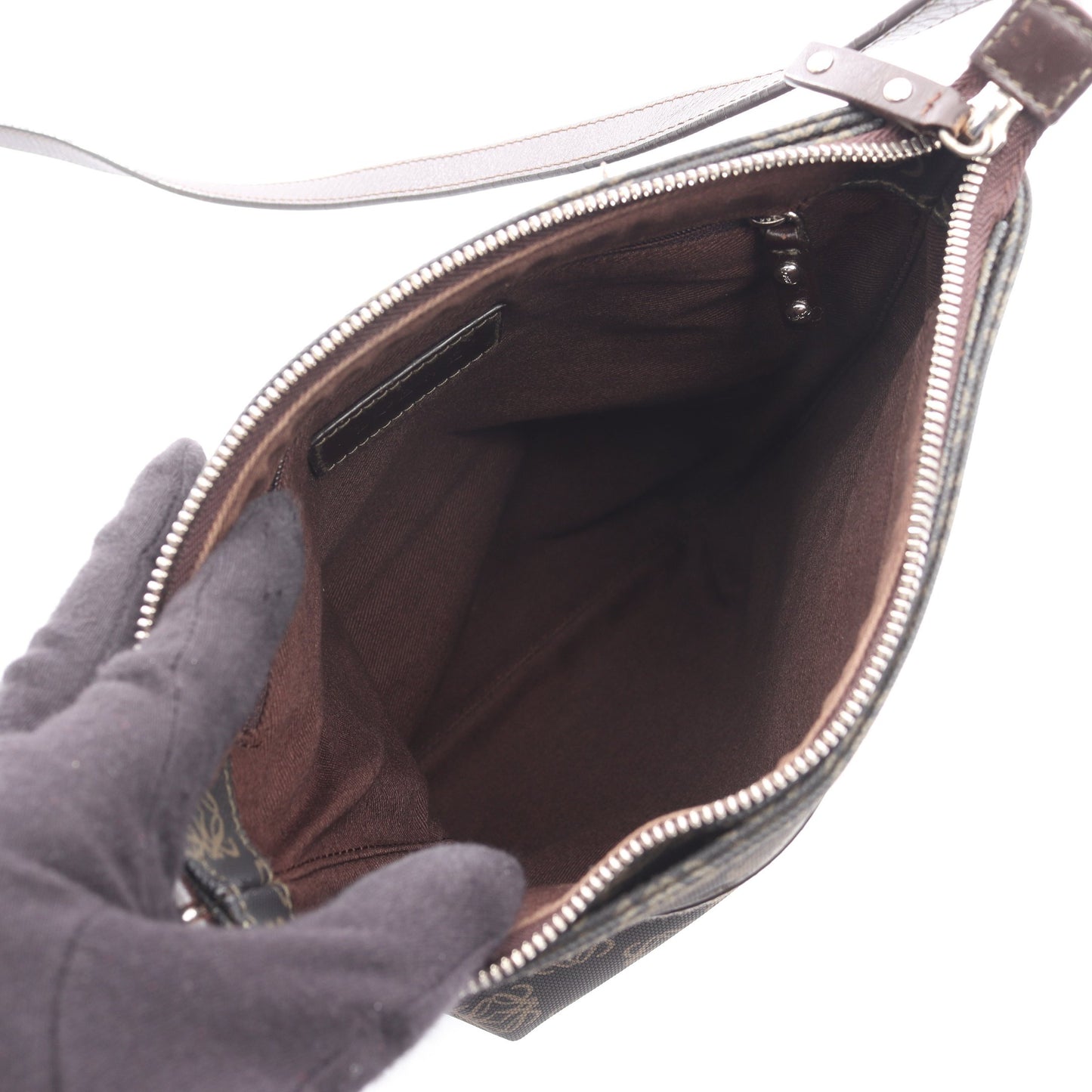 リピートアナグラム ショルダーバッグ PVC レザー ダークブラウン ロエベ バッグ LOEWE