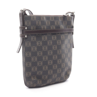 リピートアナグラム ショルダーバッグ PVC レザー ダークブラウン ロエベ バッグ LOEWE